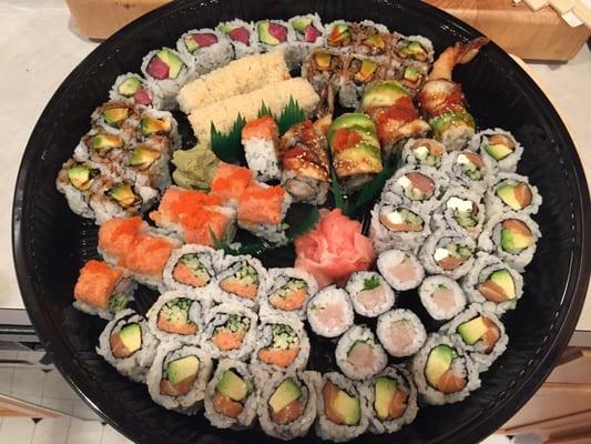 Sushi platter from Chopsticks, DELIVERED! So awesome.