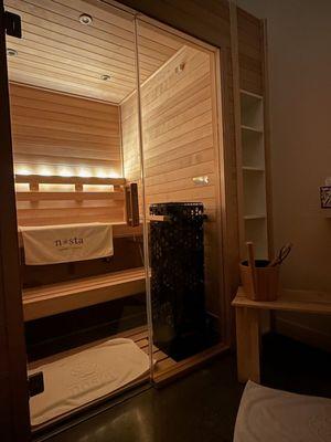 The personal sauna can be set to any temp up to 220