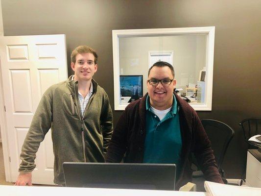 Brooks Northrup & Kevin Calderon will happily greet you when you visit our office!