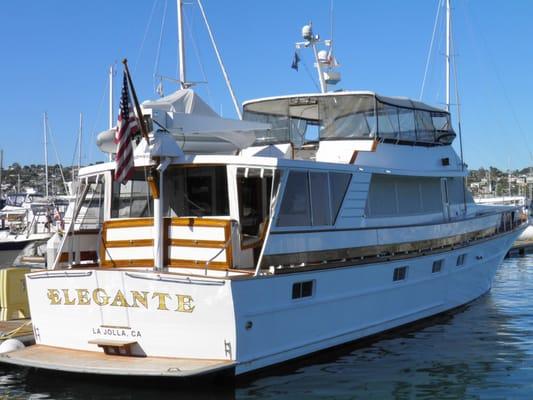 Elegante - 82' McQueen Motor Yacht - amazing yacht to stay aboard.  She's currently avail for day charters up to 12 passengers