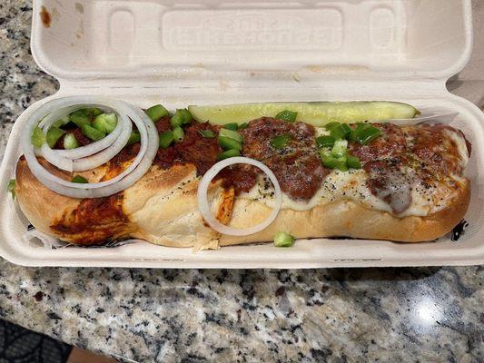 Meatball sub. We didn't love it