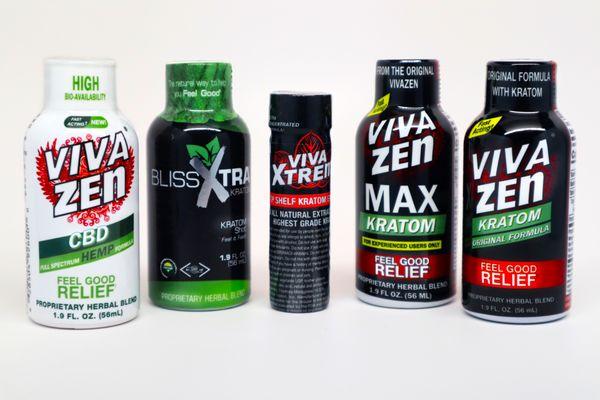 Viva Zen Liquid Kratom, Kratom Extract, and CBD Shots.