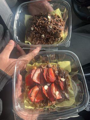 Strawberry Chocolate croffle & Cocoa Pebble croffle