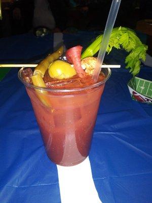 $8.00 Bloody Mary bar! Mild or spicy, choose your own toppings.