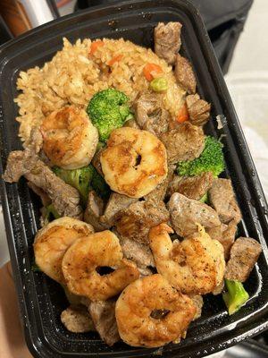 H7. Hibichi Steak and Shrimp  Great portions and so yummy! my favorite habachi and yumyum sauce on side.