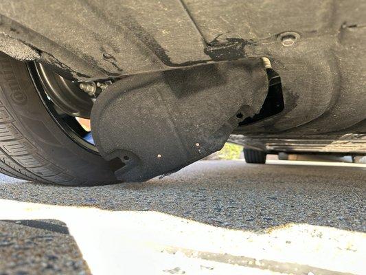 Part of undercarriage touching the ground at rental pick up. "Sorry- this car is all we got"