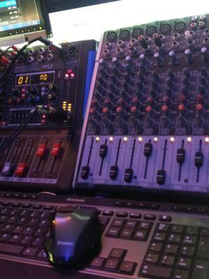 This is the control board or mixer used to broadcast to the internet to around the world in 256k digital stereo.