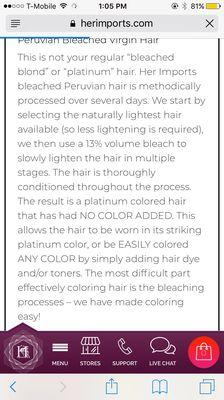 The website saying the hair is meant to be toned and colored any color and will last for years