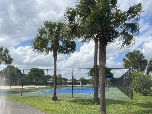 Tennis courts.