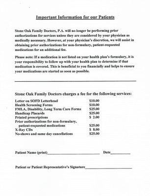 Going through the NP paperwork and saw this. Absurd. Charging patients to print out a letter?