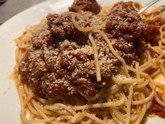 Spaghetti and meatballs