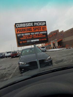 Curbside pickup parking at home Depot in Madison heights is packed this Friday.