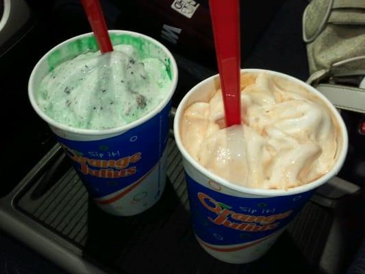 Medium mint choco and pumpkin pie blizzards