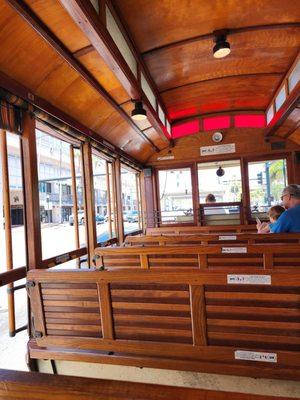 Inside the trolley