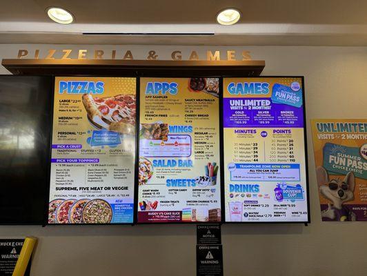 Menu, game prices as of May 2024