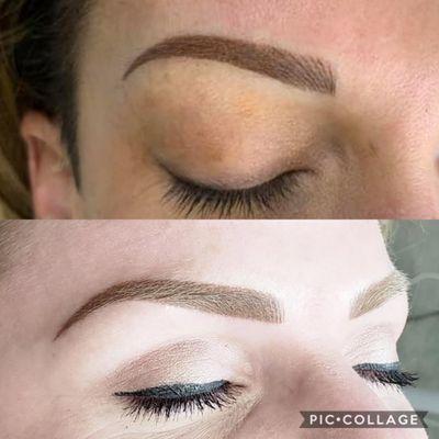 Combo Brows Microblading & Shading  Full powder brow with hairstrokes