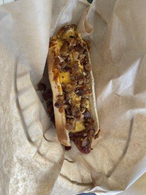 Chili Cheese Bacon Dog