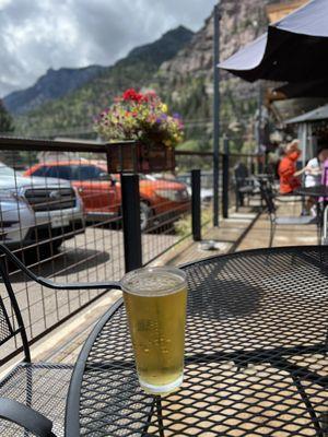 My view enjoying a tasty Cascade Falls Lager