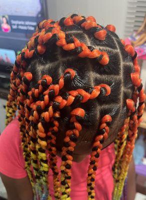 Medium knotless rainbow  braids