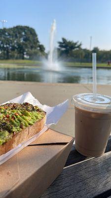 Avocado Toast and Iced cortado