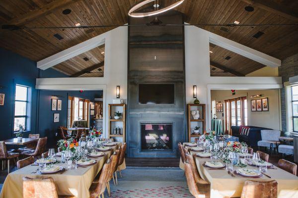 Intimate events are perfect inside our VIP Room. Enjoy the cozy fireplace for cooler months and large expansive windows to take in the views