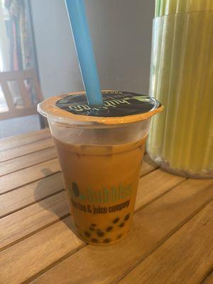 Thai tea with boba