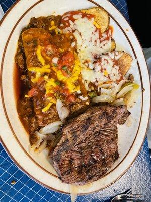 Steak con Enchiladas