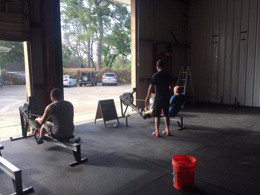 2 athletes finishing a workout of the day