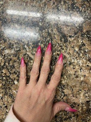 Pink ombré nails and they look fabulous Thank you, Lisa!