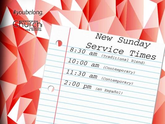 New service times add more flexibility to your weekend!