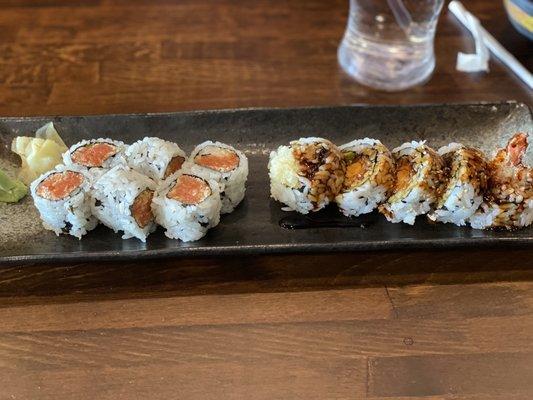 Spicy Tuna Roll and Shrimp Tempura Roll