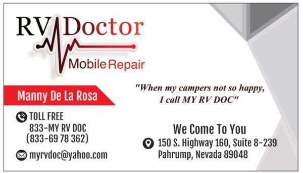 RV Doctor your premier choice for all RV repairs. Where honesty, fair pricing and quality workmanship is our number one priority.