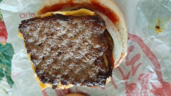 Burnt Burgers....Dave would have thrown these in the Garbage.