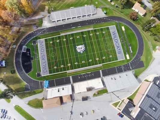 Aerial photo of Dallastown High school football field