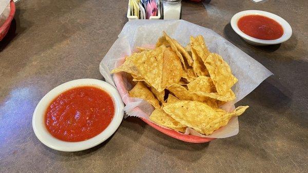 Complimentary chips and salsa