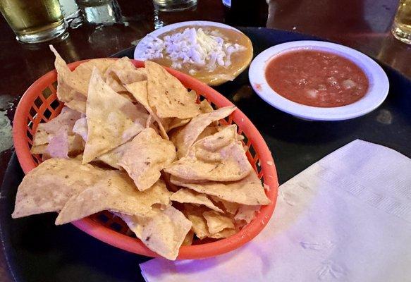 Chips and bean dip