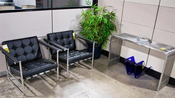 Modern waiting room furniture.