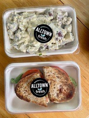 Potato Salad and B.L.A.T. sandwich