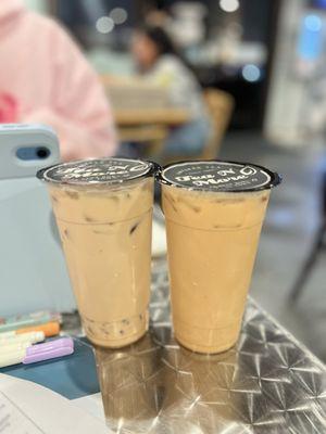 Taiwanese Milk Tea (left), Hong Kong Milk Tea (right)