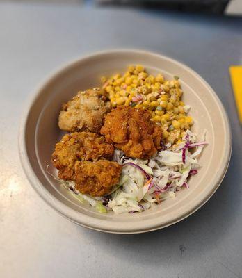 3 pcs Spicy and Regular Tenders with Corn and Slaw