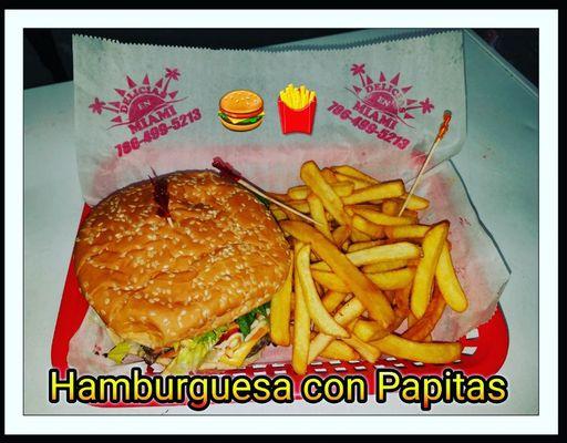 Hamburguesas con papitas