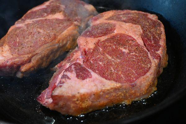 Ribeyes seasoned with Our Secret Savory Blend