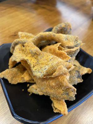 Crispy fish skin.