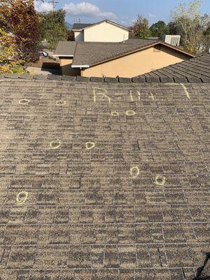 Damaged roof