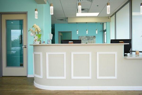 Reception area at Garland kids dentist La Prada Family Dentistry