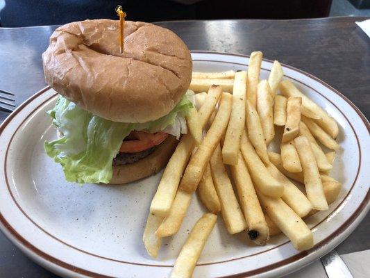 Burger and fries