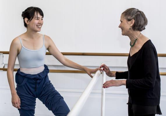 Ballet instructor Kathy Mata with a student. Photo by Stephen Texeira.