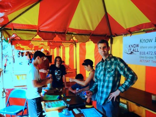 Our Booth at the Purim Carnival in Tarzana's Temple Judea