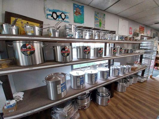 Pots and pans on display and for sale