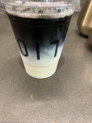 Iced charcoal latte